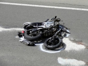 motorcycle in a chalk outline