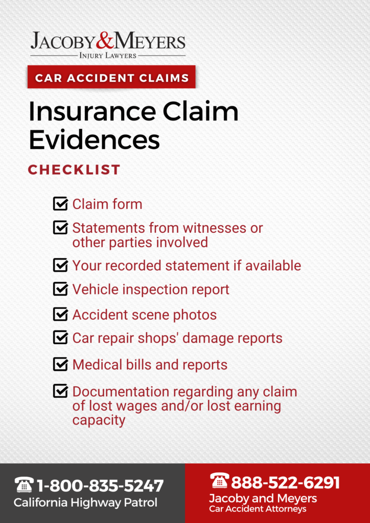 Car Accident Insurance Claim Evidences Checklist