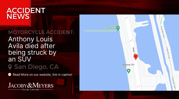 Map of Anthony Luis' Motorcycle crash in San Diego