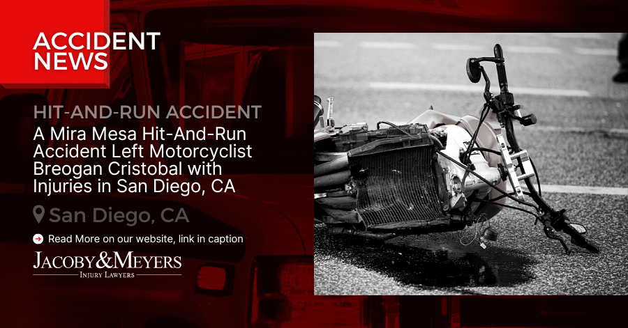 A Mira Mesa Hit-And-Run Accident Left Motorcyclist Breogan Cristobal with Injuries in San Diego, CA