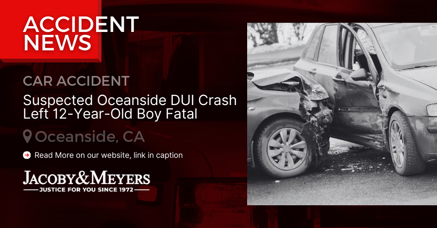 Suspected Oceanside DUI Crash Left 12-Year-Old Boy Fatal