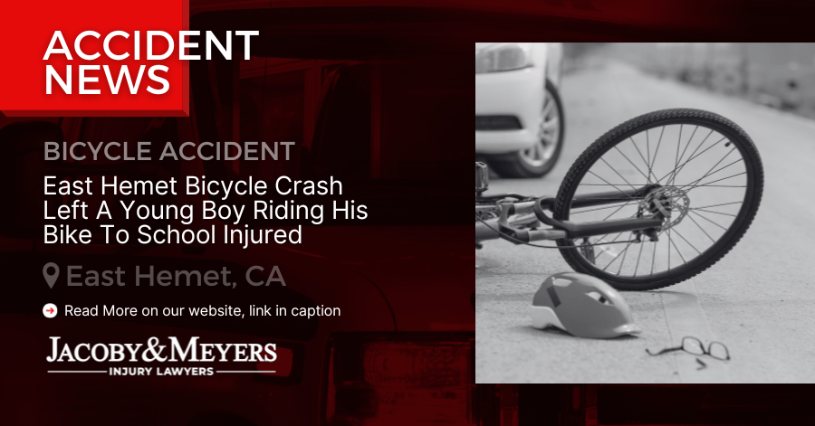 East Hemet Bicycle Crash Left A Young Boy Riding His Bike To School Injured