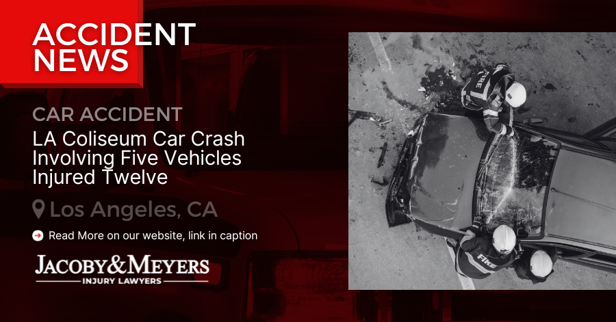 LA Coliseum Car Crash Involving Five Vehicles Injured Twelve