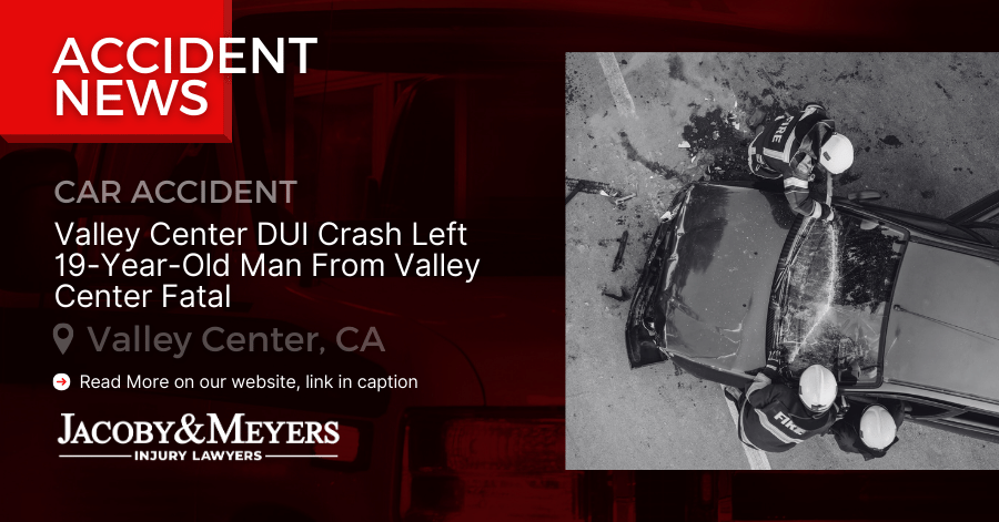 Valley Center DUI Crash: 19-Year-Old Man Fatal 