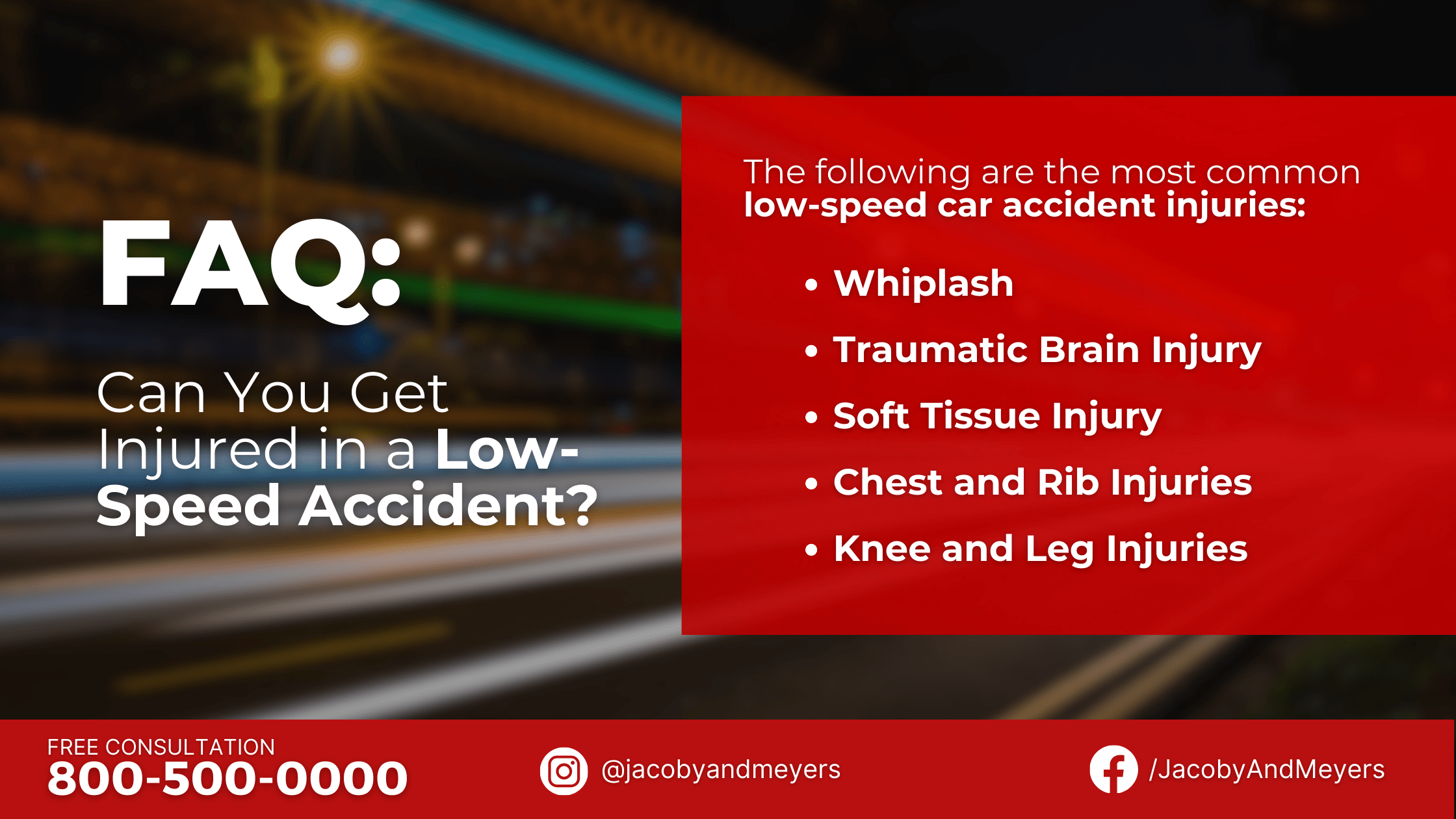 Can You Get Injured in a Low-Speed Accident?