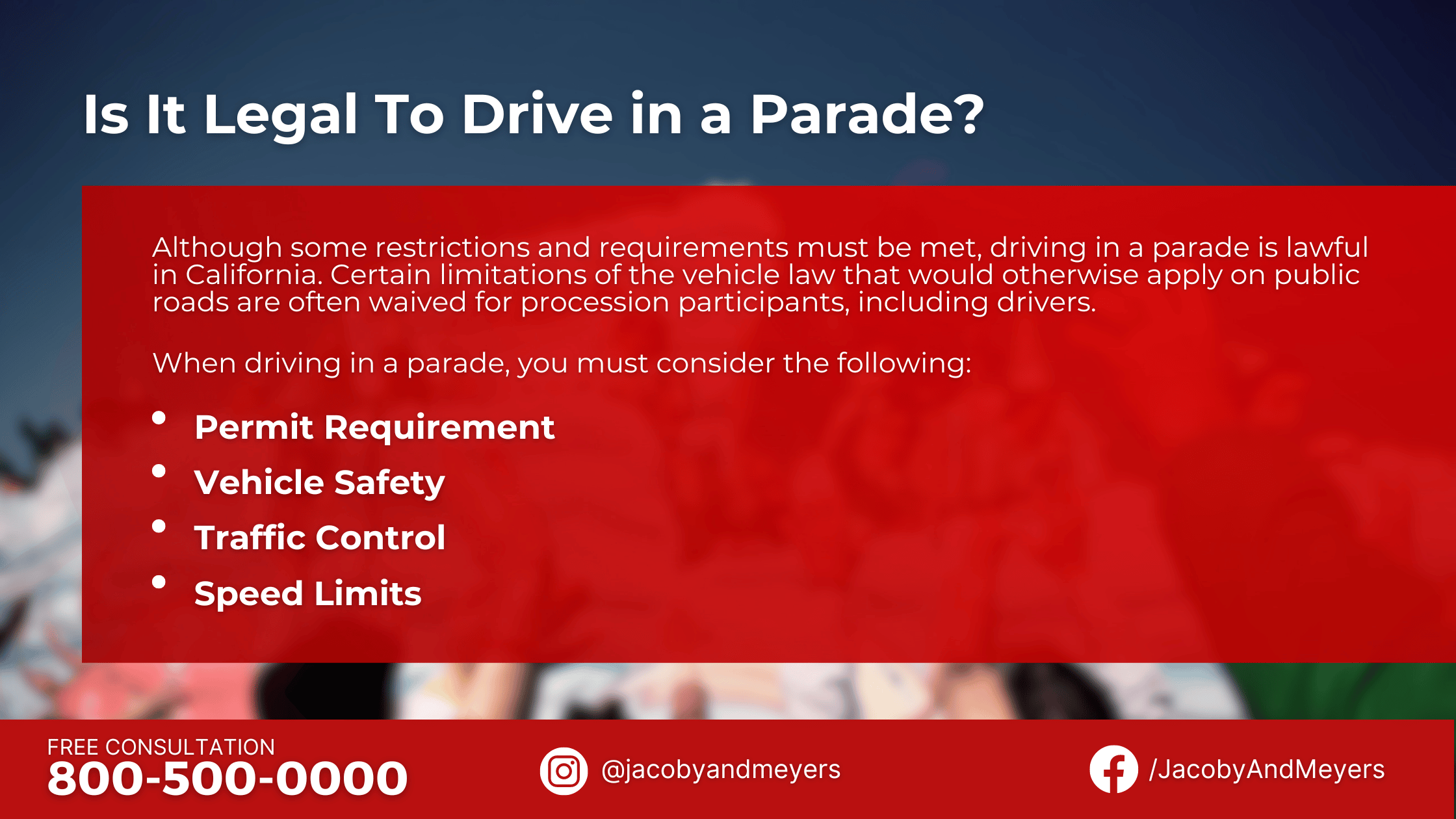 Is It Legal To Drive in a Parade?