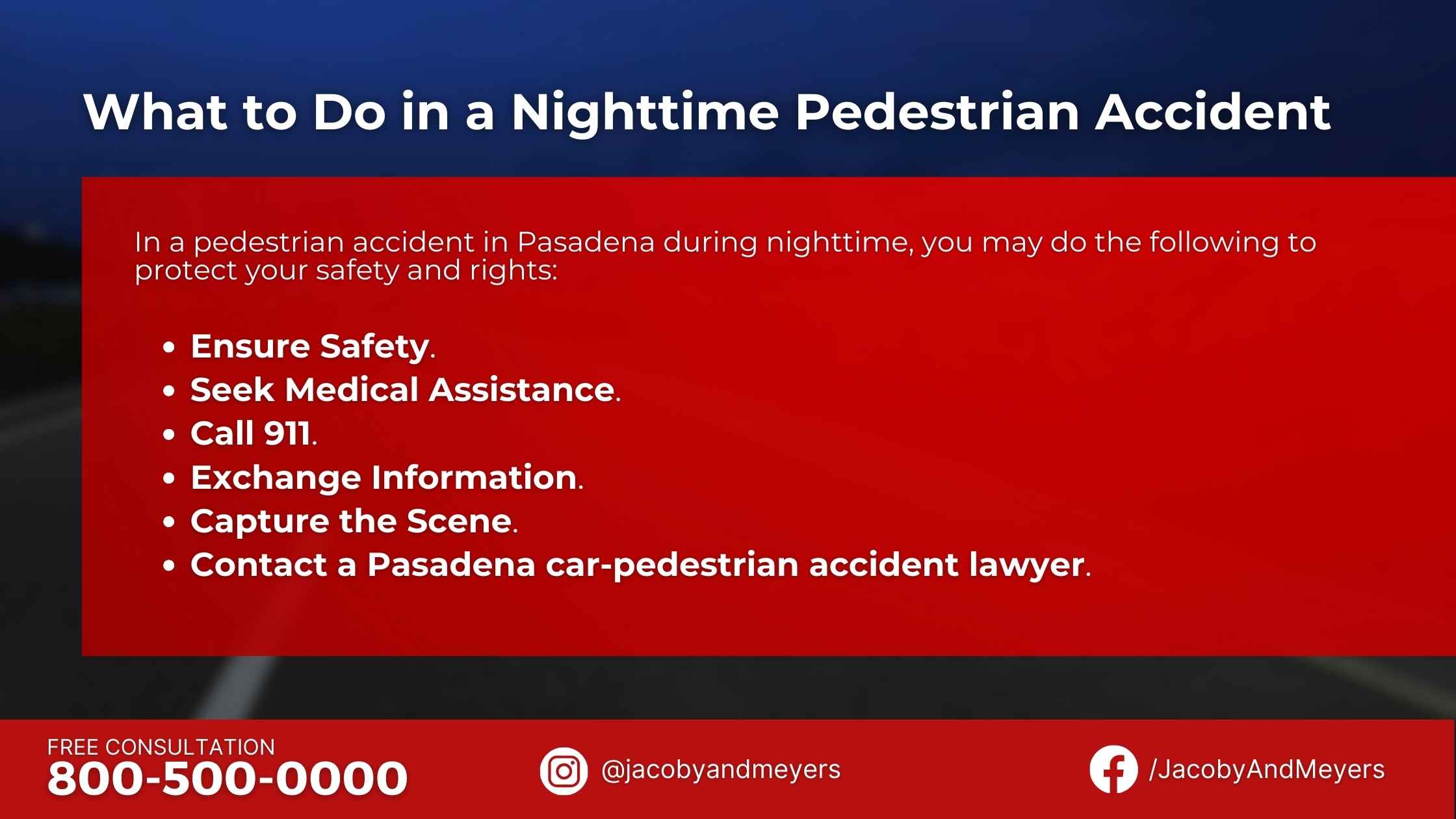 What to Do in a Nighttime Pedestrian Accident