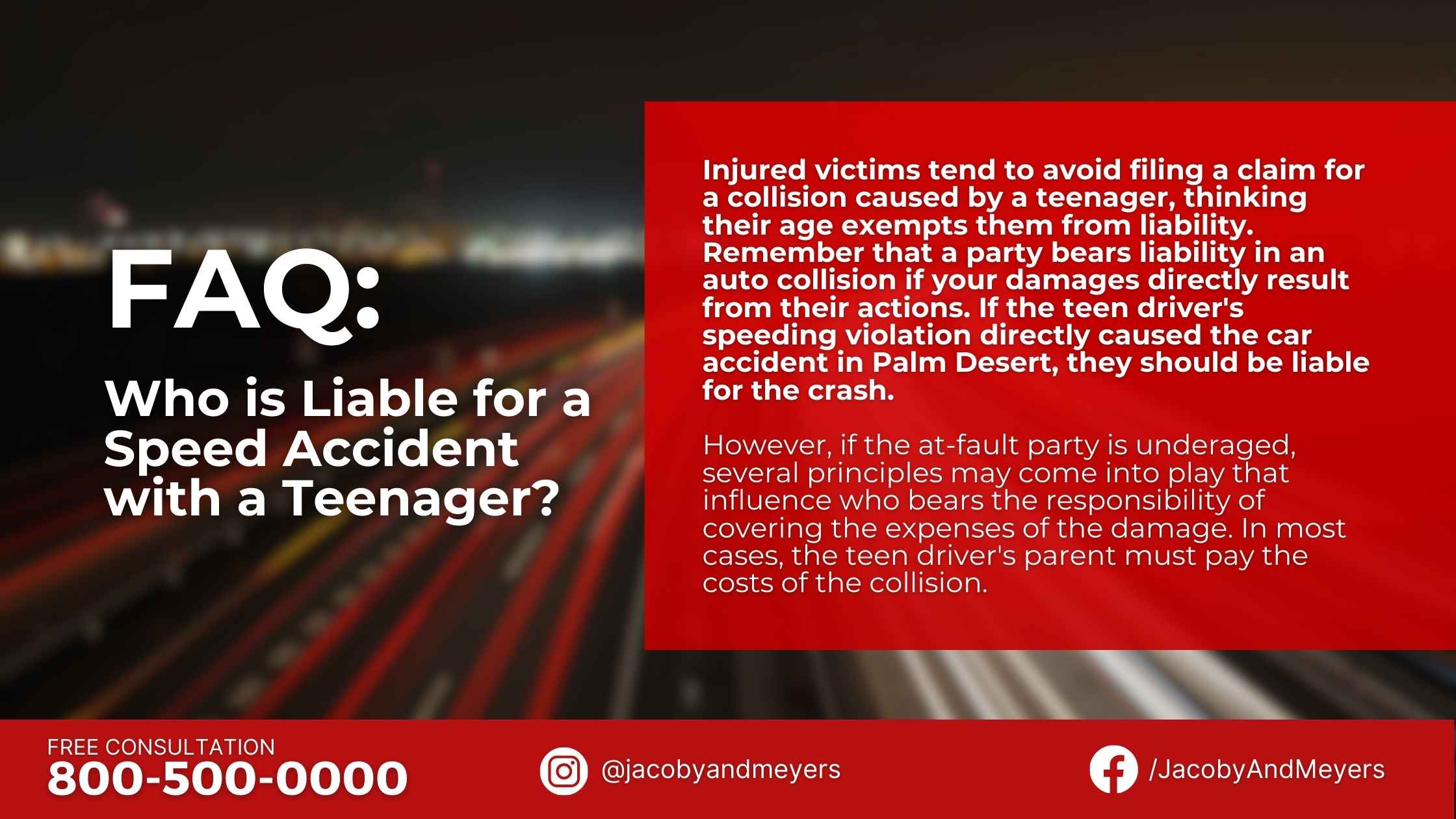 Who is Liable for a Speed Accident with a Teenager?