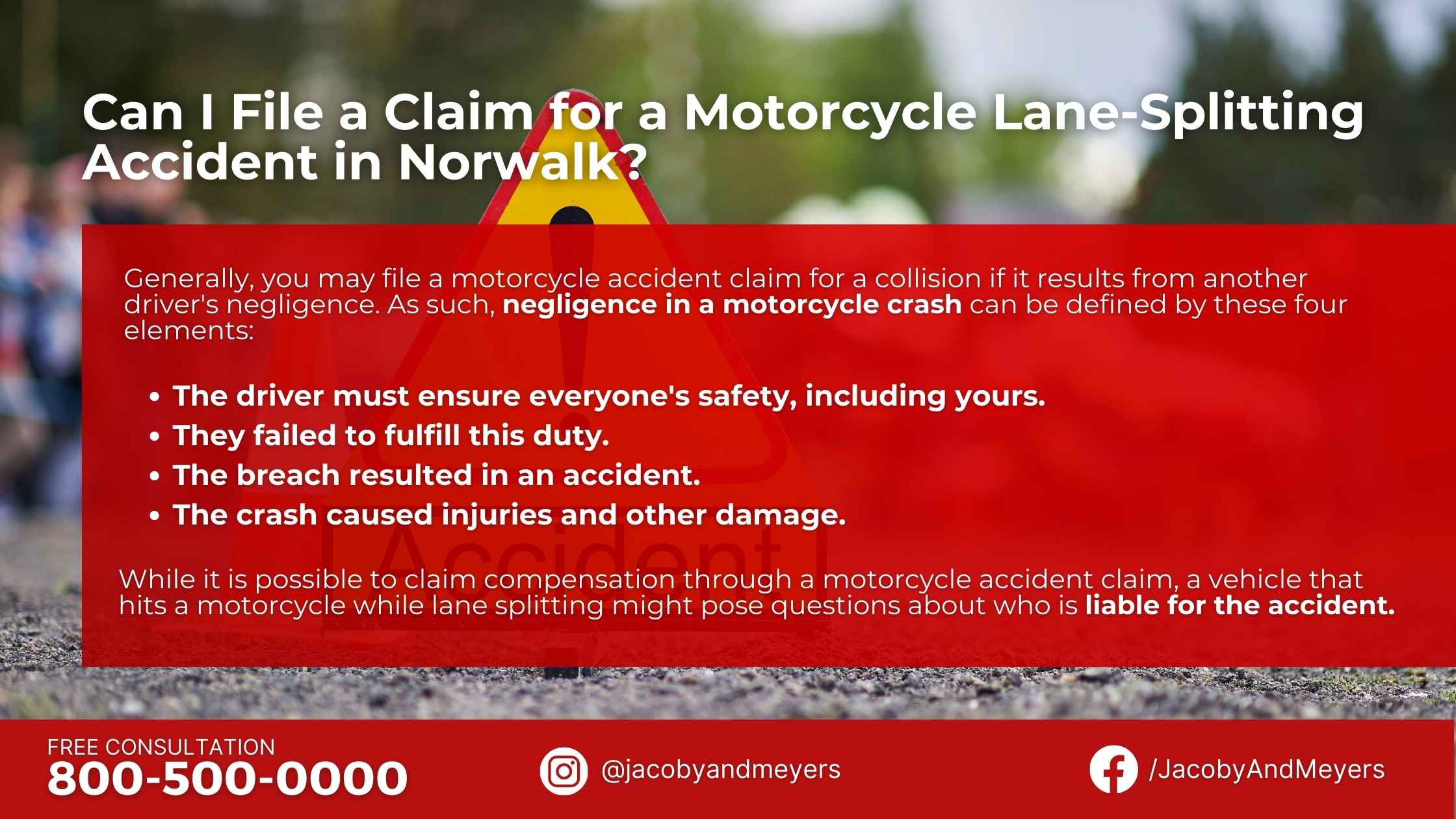 Can I File a Claim for a Motorcycle Lane-Splitting Accident in Norwalk?